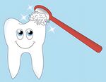 可爱牙齿与牙刷清洁画面
