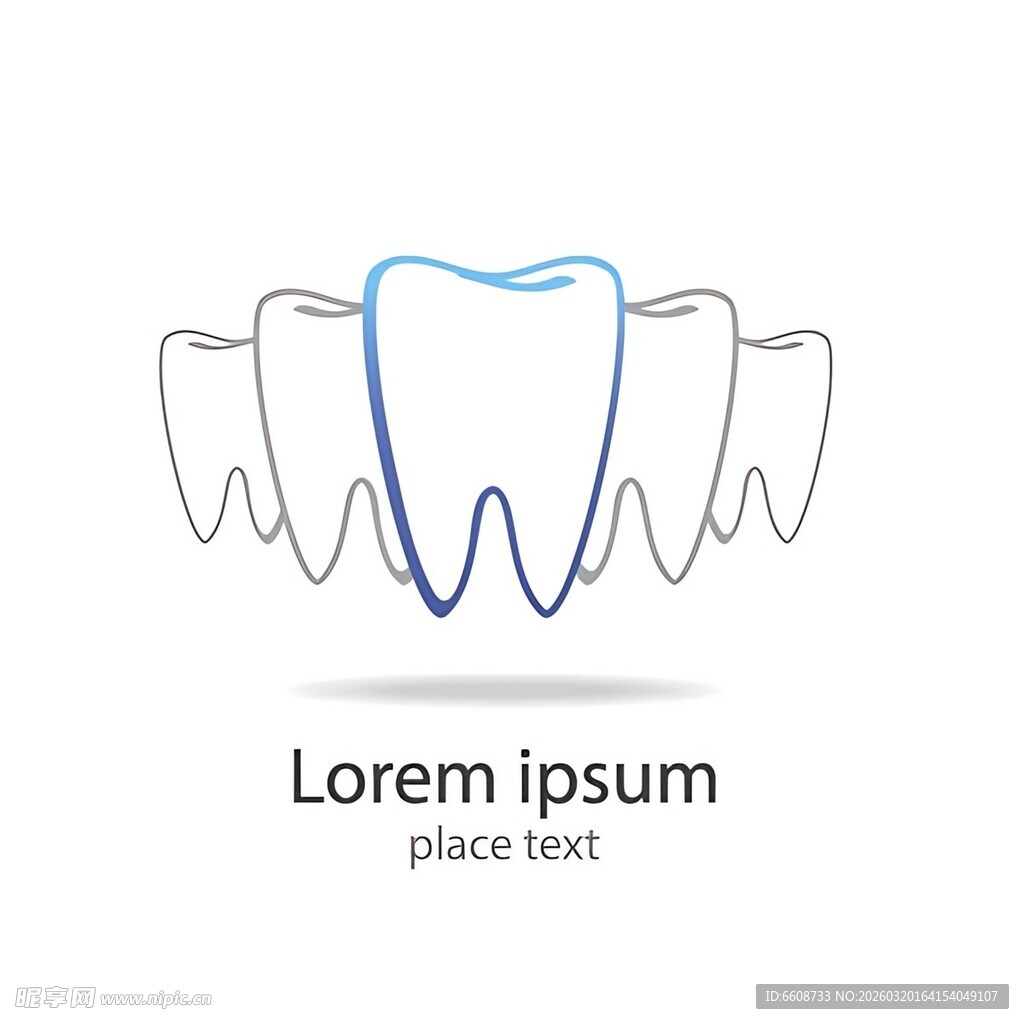 简约牙齿图标设计
