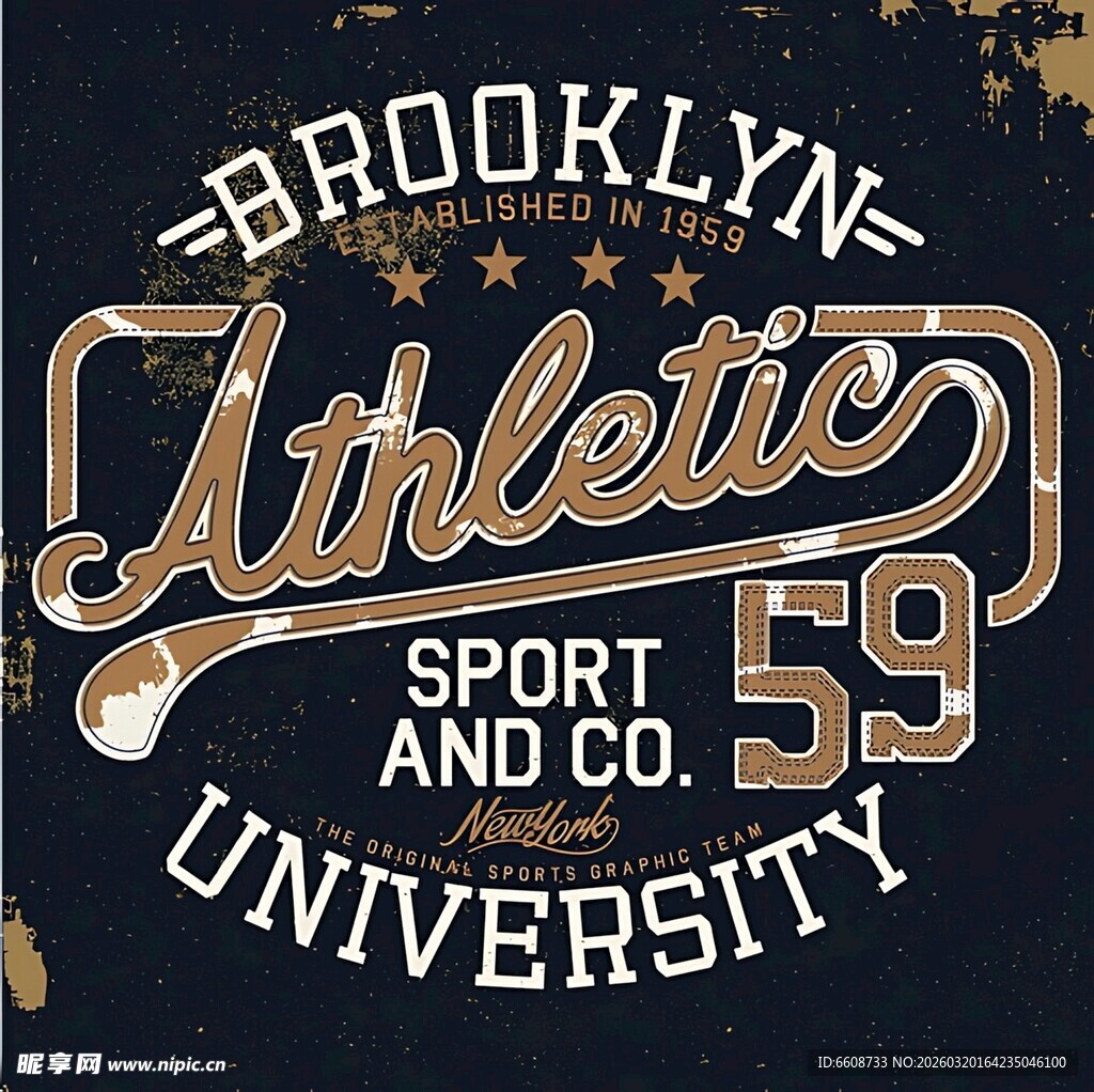 布鲁克林运动大学风标志设计