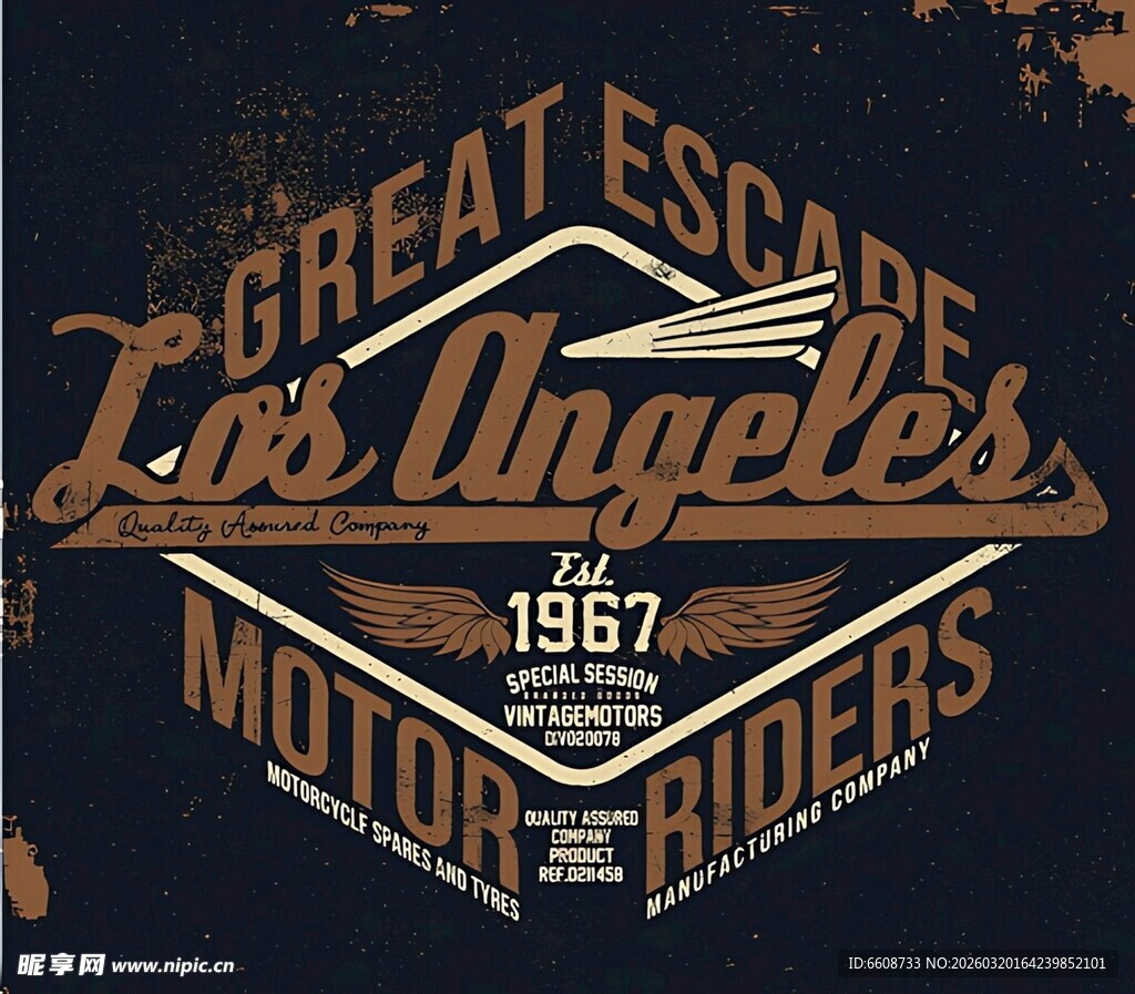 洛杉矶汽车骑手复古标志