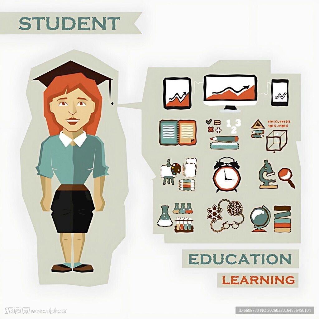 学生学业相关图标集合