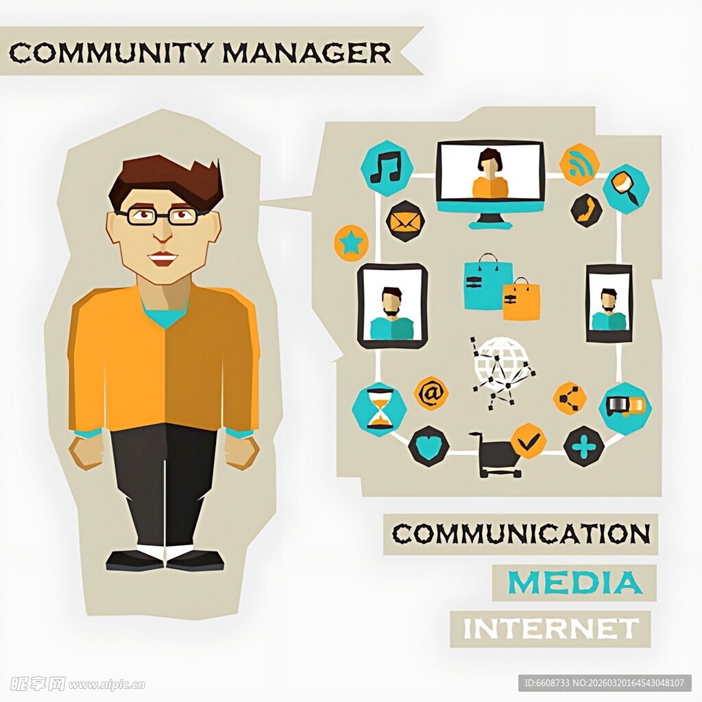 社区经理与媒体沟通图示