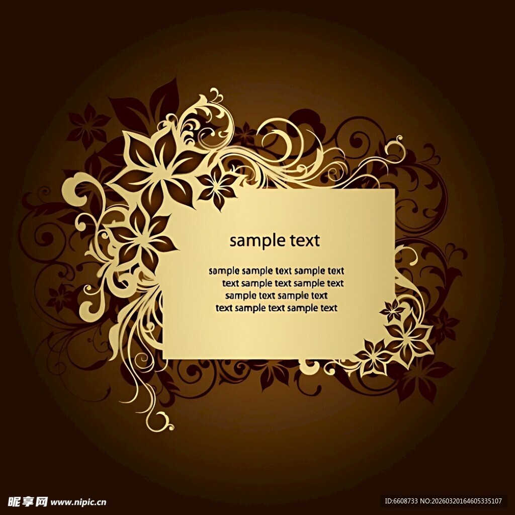 复古花纹装饰框背景图
