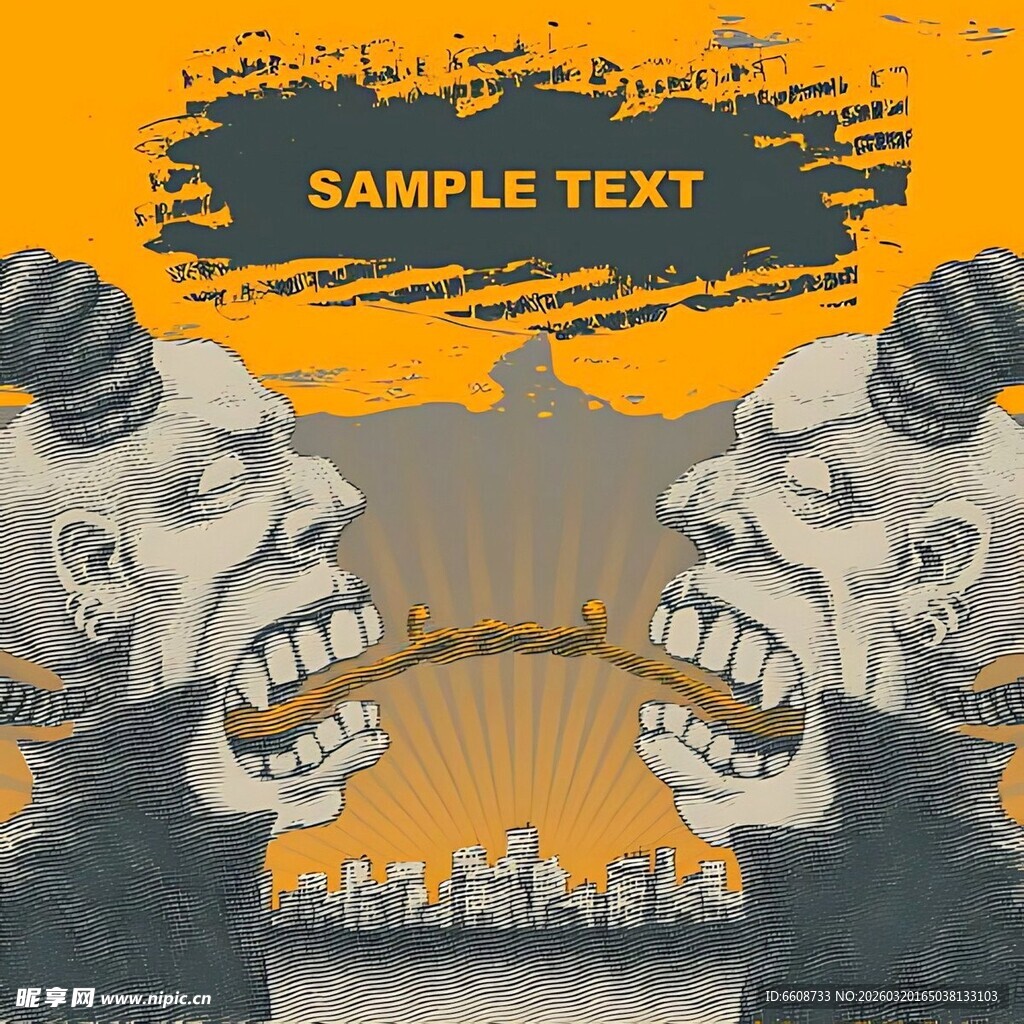 激烈对峙的卡通人物形象