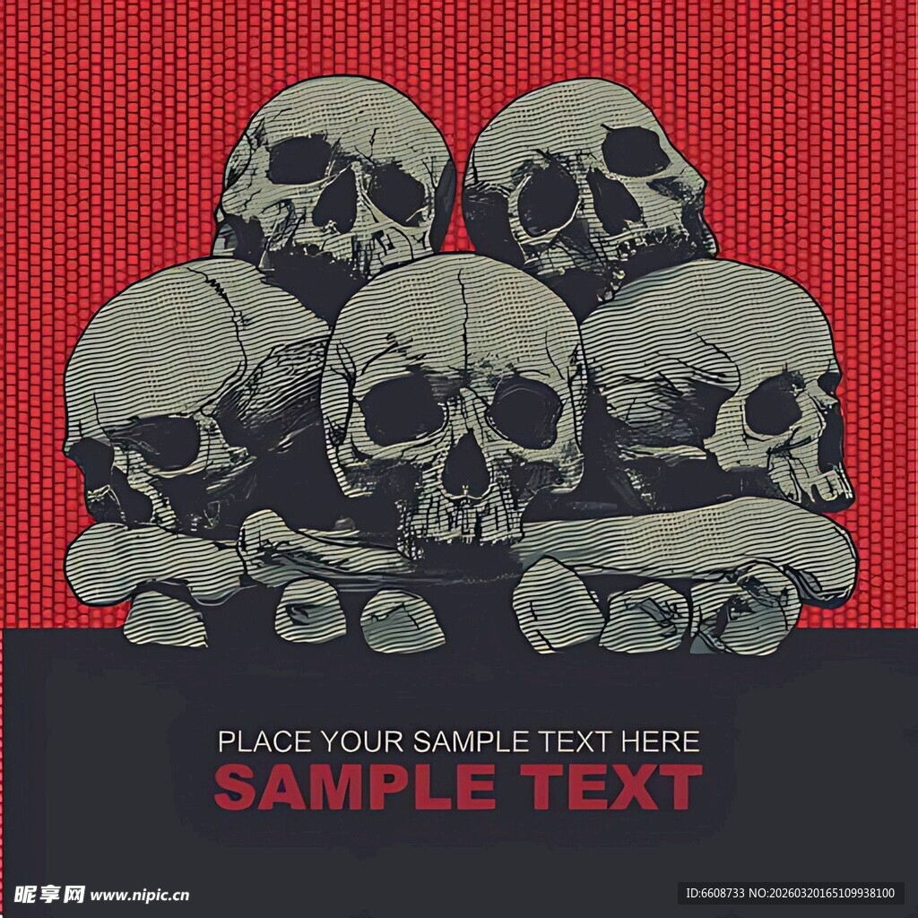 骷髅堆叠图案设计素材