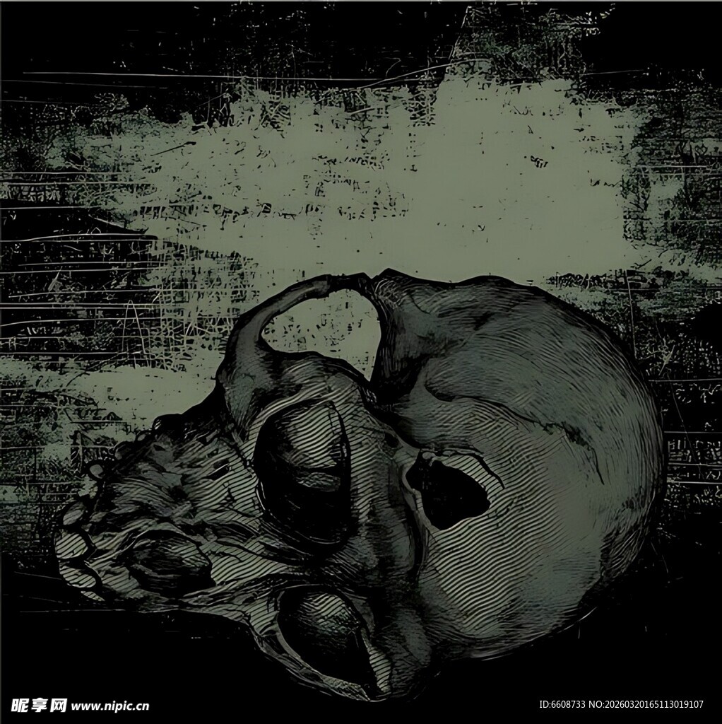 暗黑风格骷髅头艺术图像