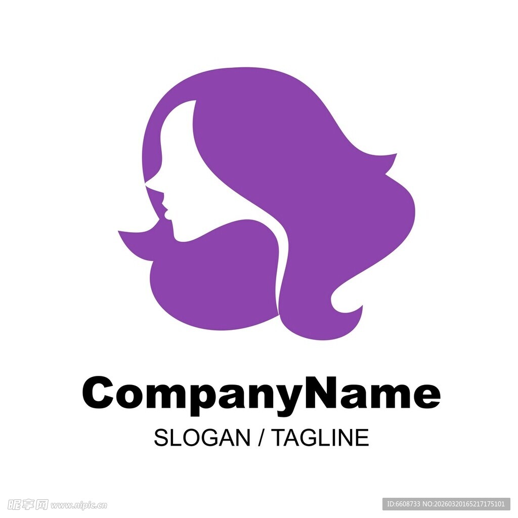 紫色女性头像公司标志