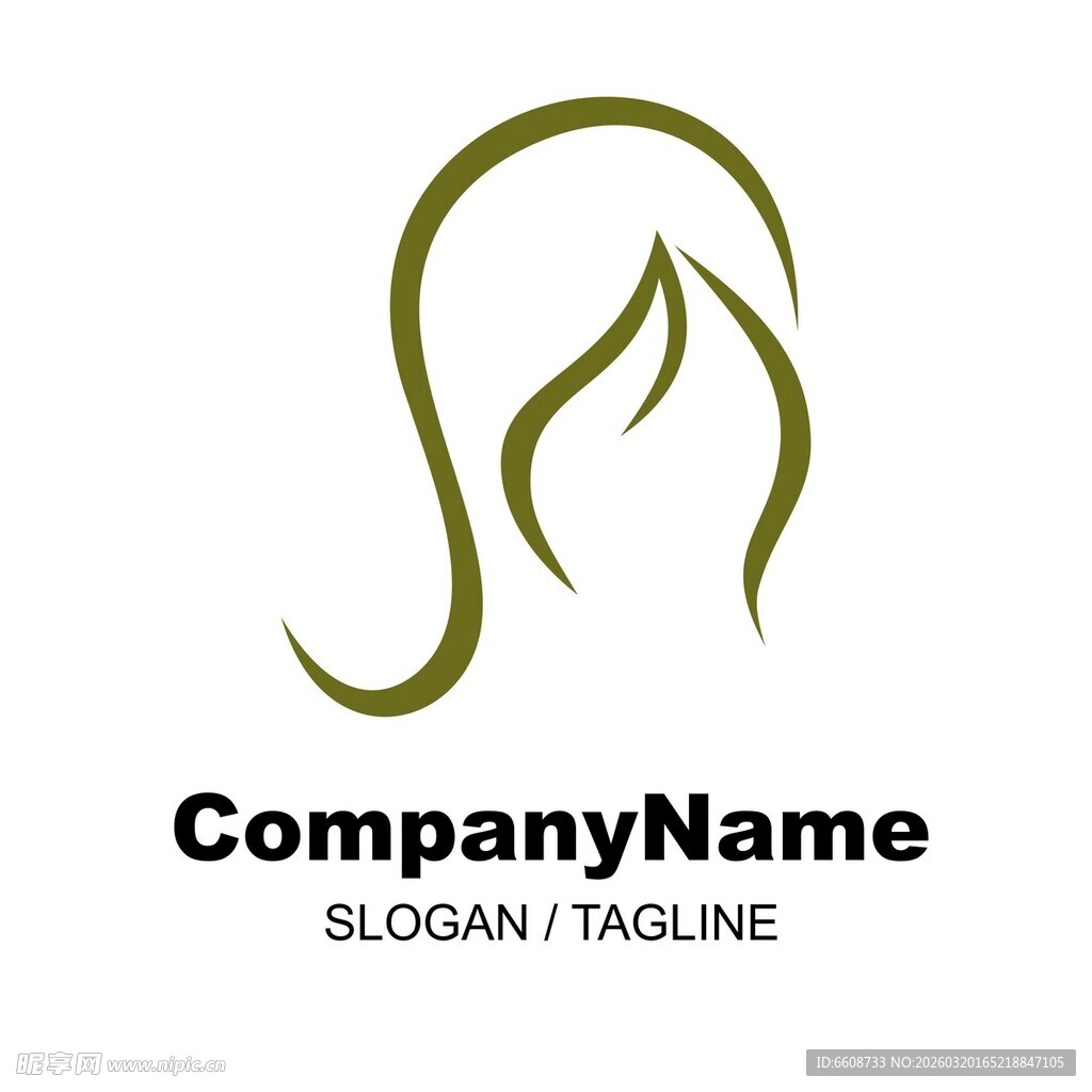 简约女性头像公司标志