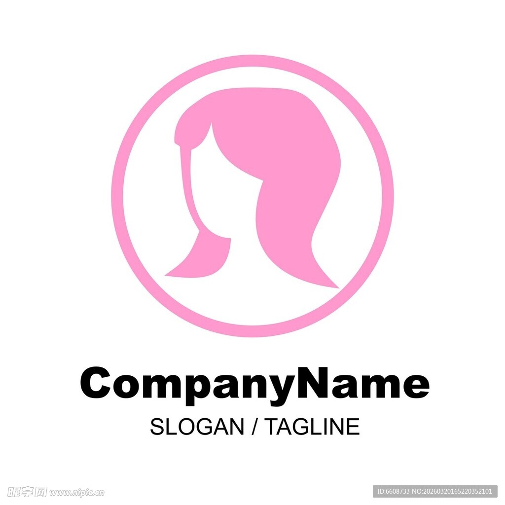 粉色女性头像公司标志