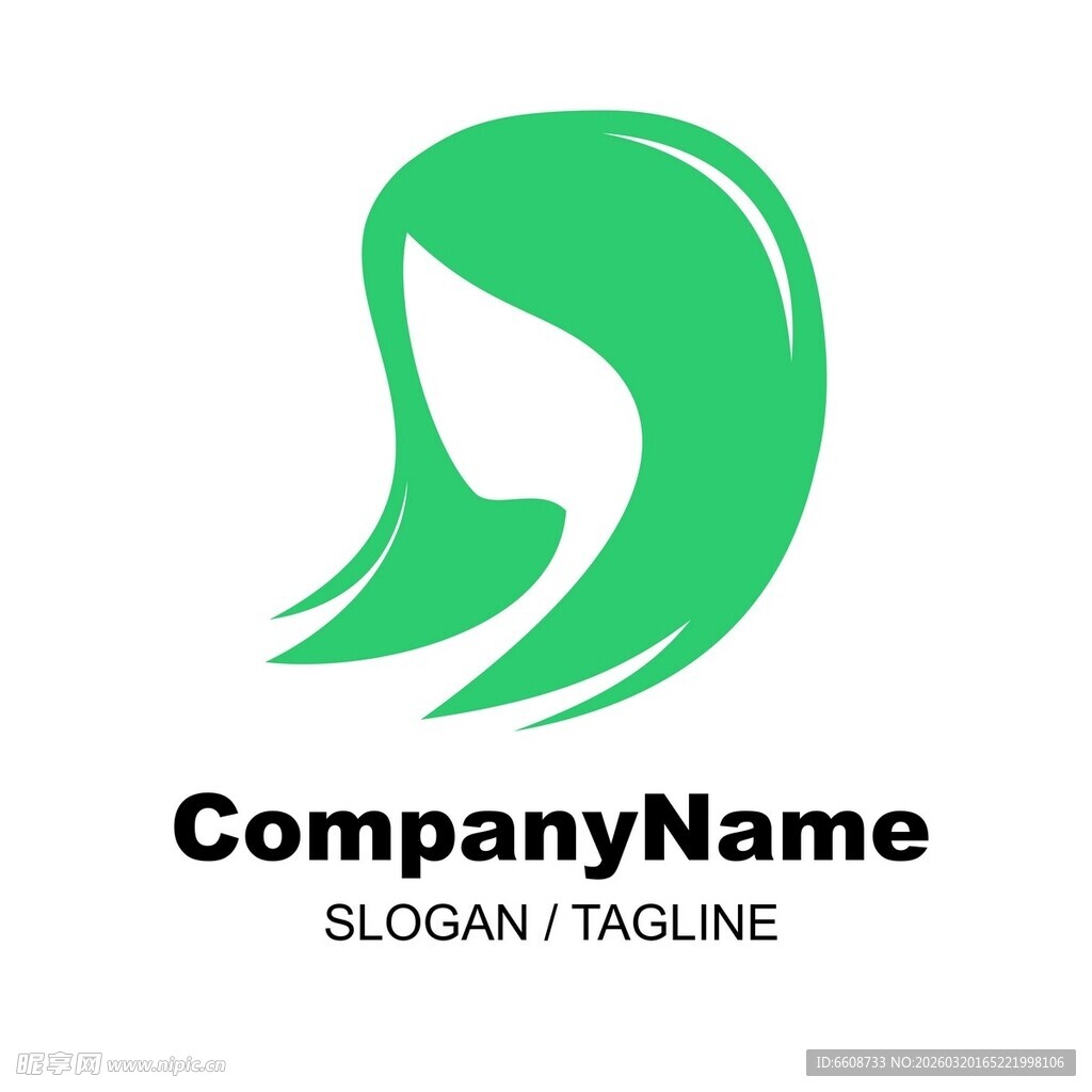 绿色女性头像公司标志