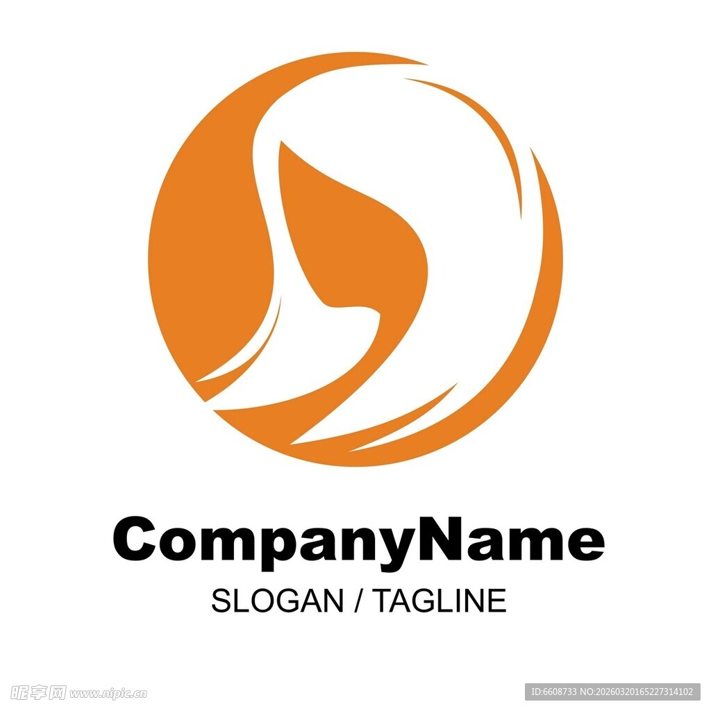 橙色简约公司标志设计