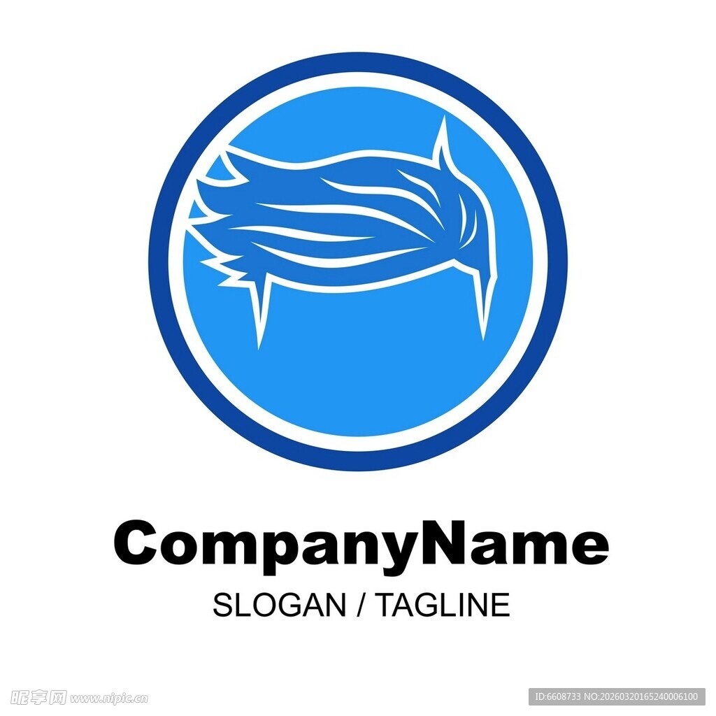 蓝色圆形简约企业标志