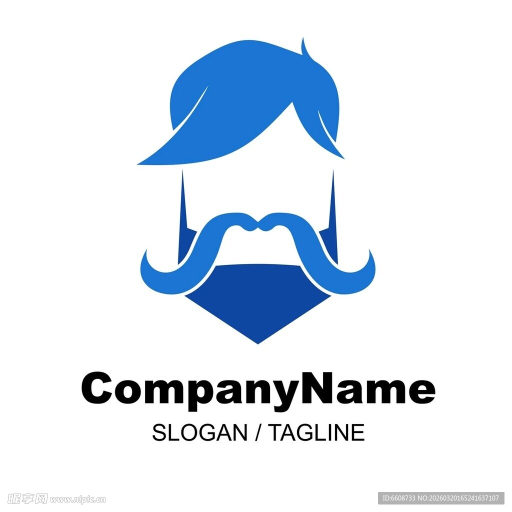蓝色胡须头像公司标志