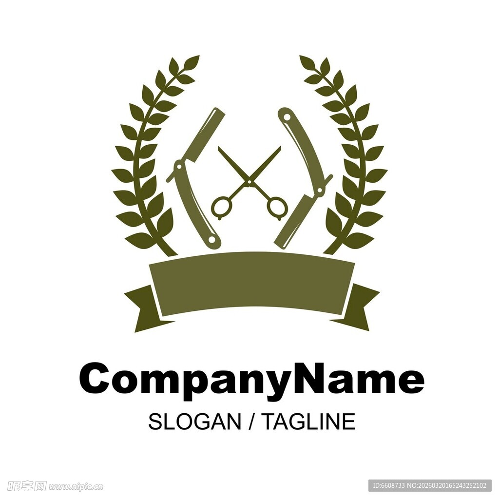 剪刀麦穗标志设计