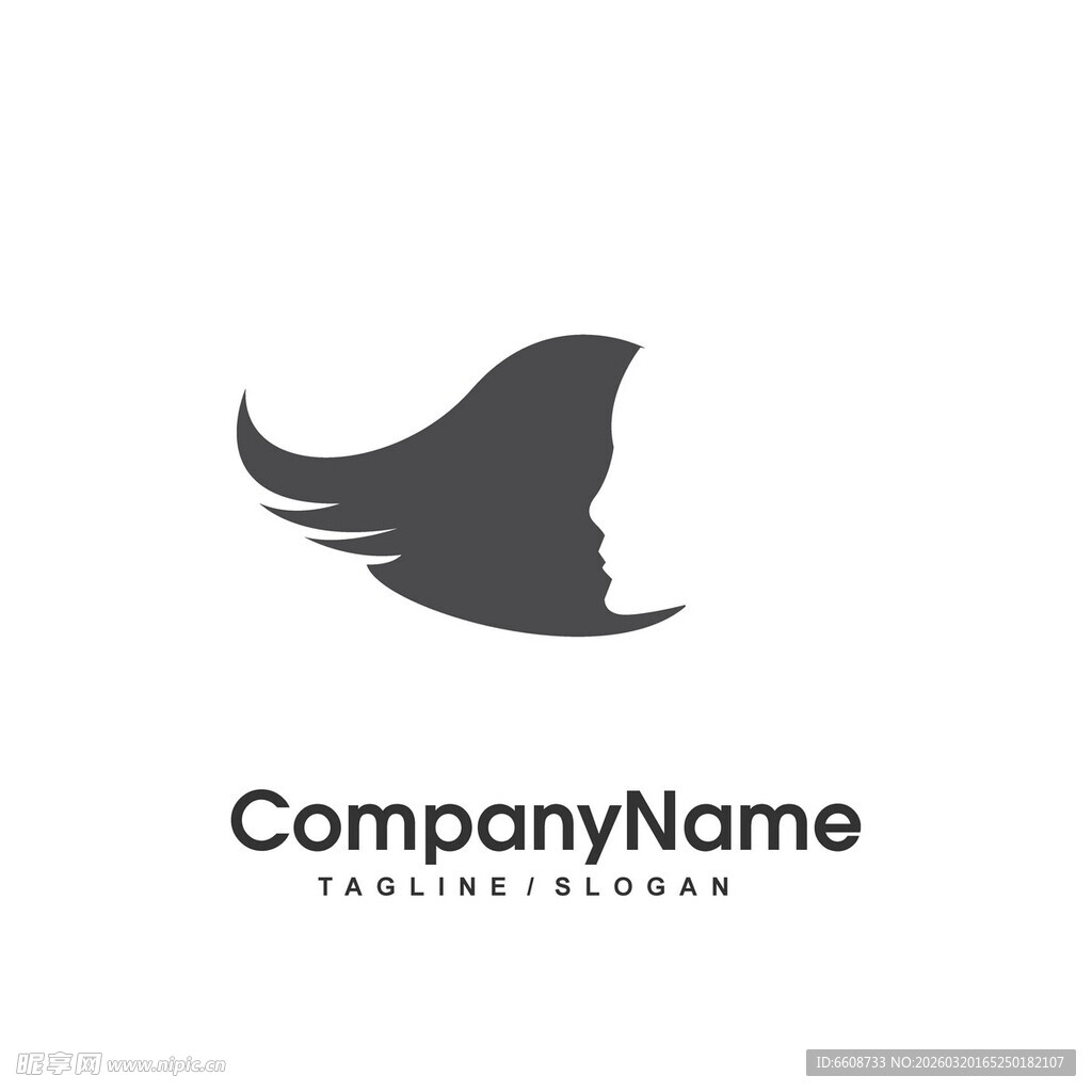 简约女性头像公司标志