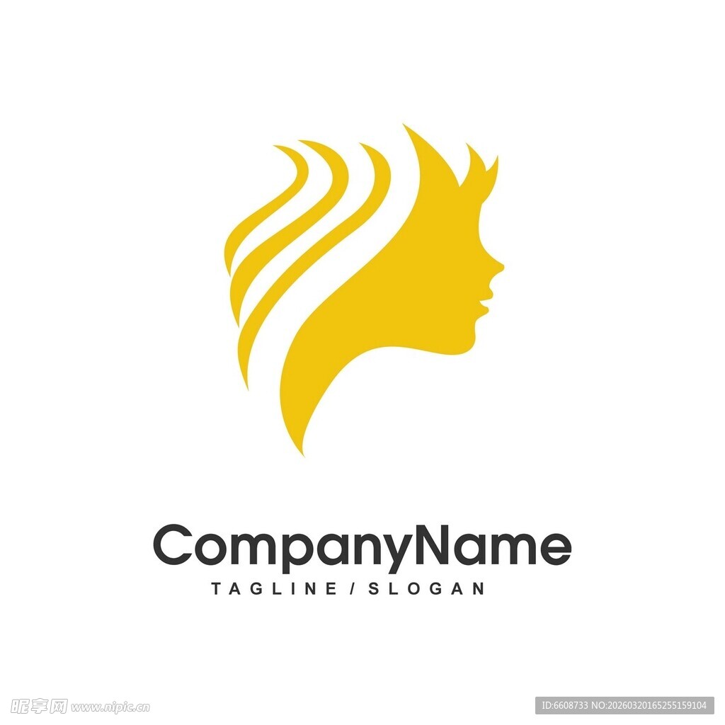 女性头像简约标志设计