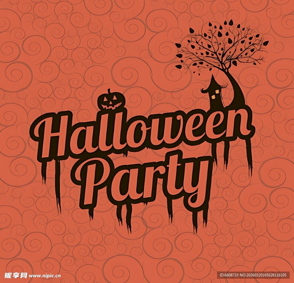 万圣节派对主题装饰图案