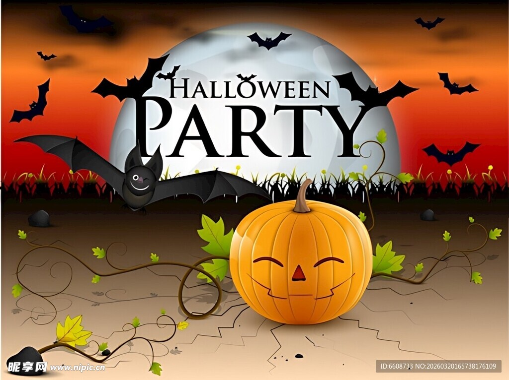 万圣节派对南瓜装饰场景
