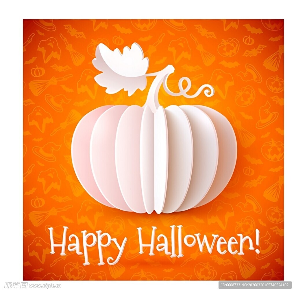 万圣节纸艺南瓜贺卡