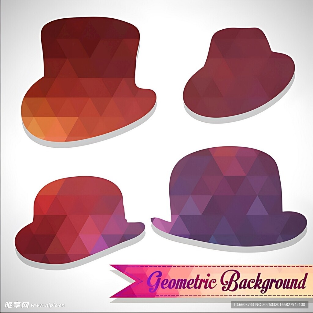 多边形风格时尚礼帽