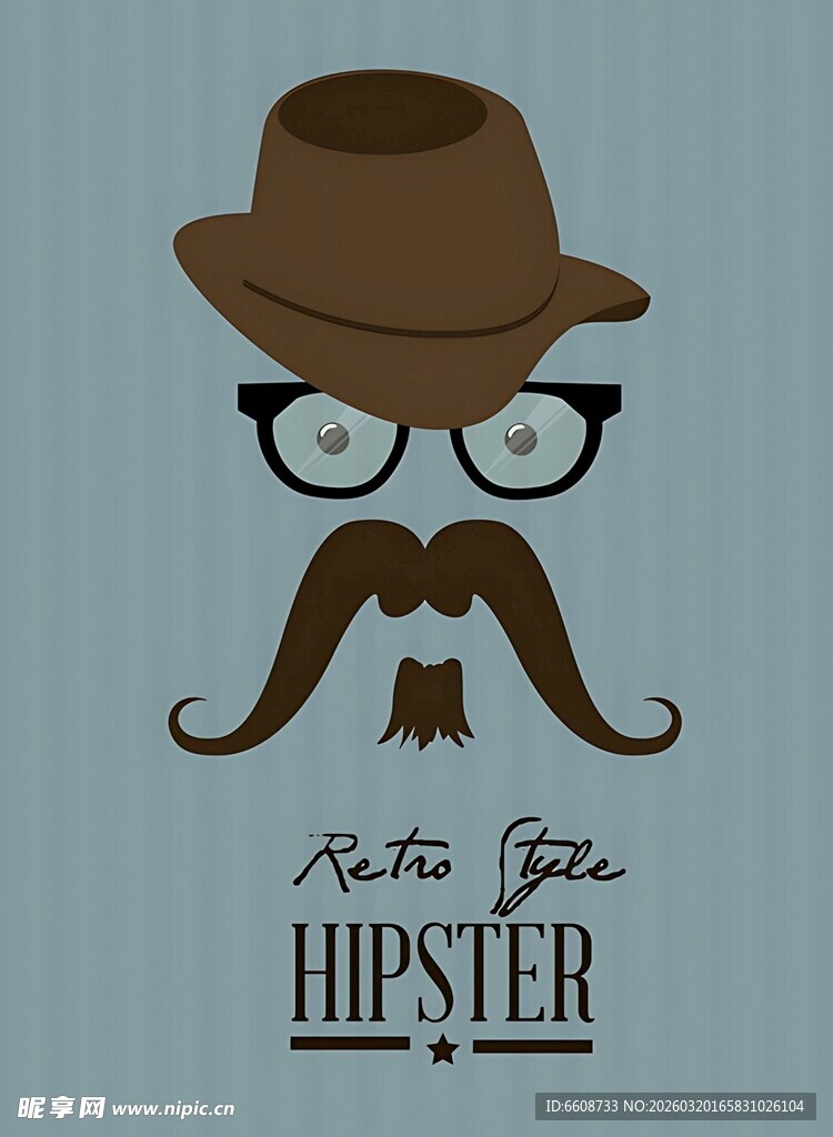 复古潮人风配饰插画