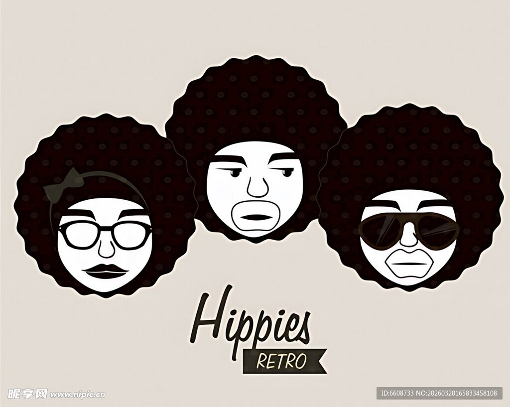 嘻哈风格人物头像插画