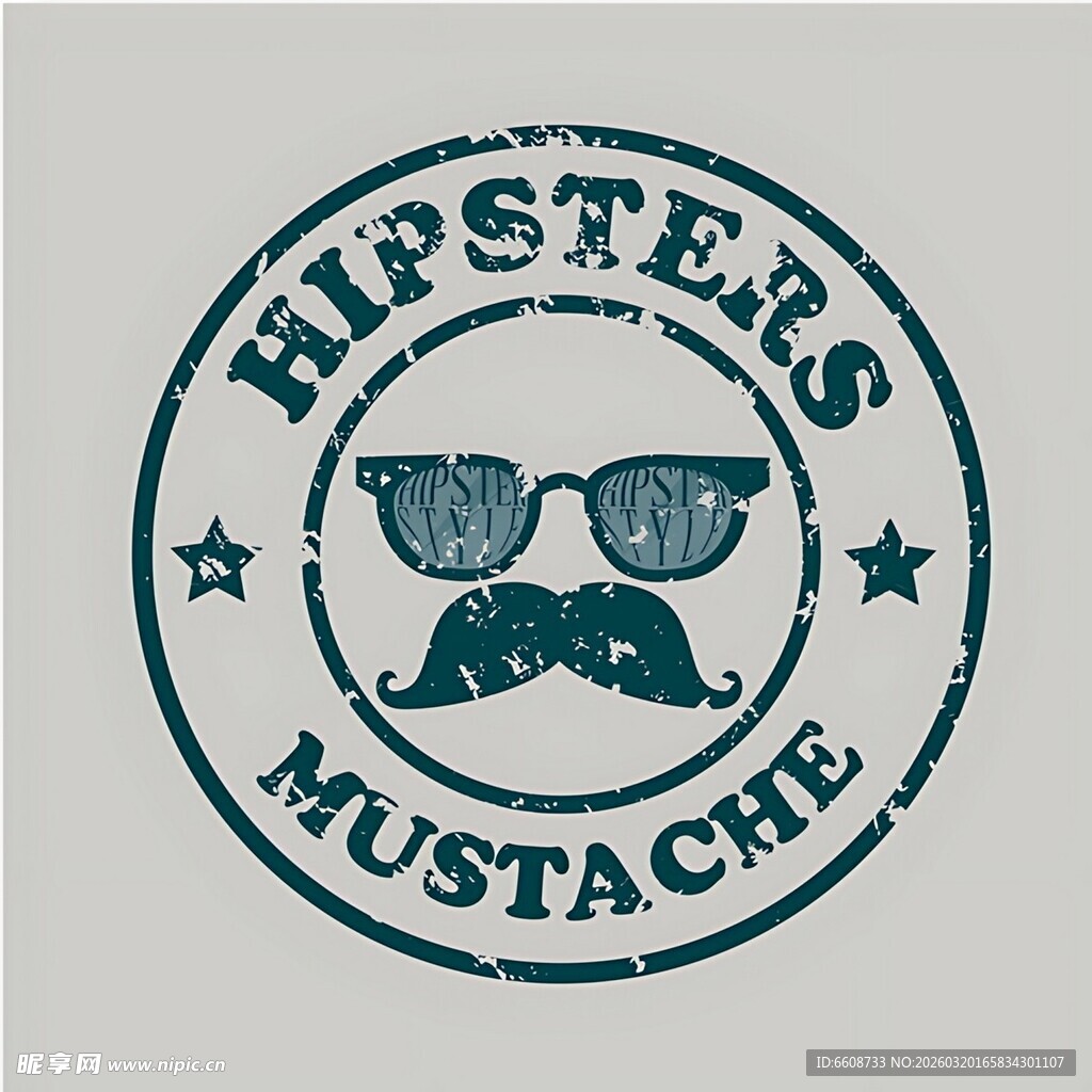 潮人小胡子标志图案