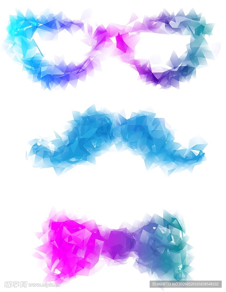 水彩风眼镜胡子领结装饰