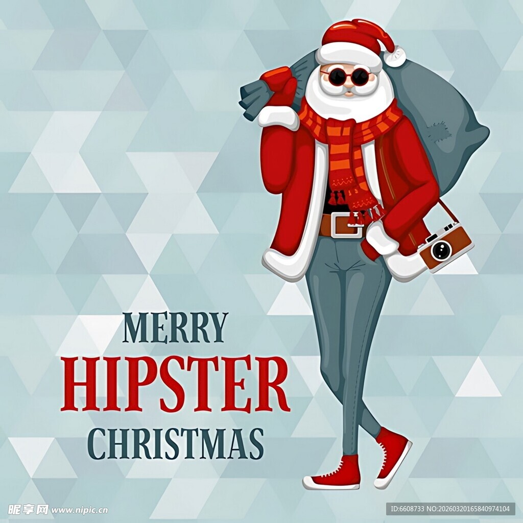 潮酷圣诞老人的欢乐圣诞