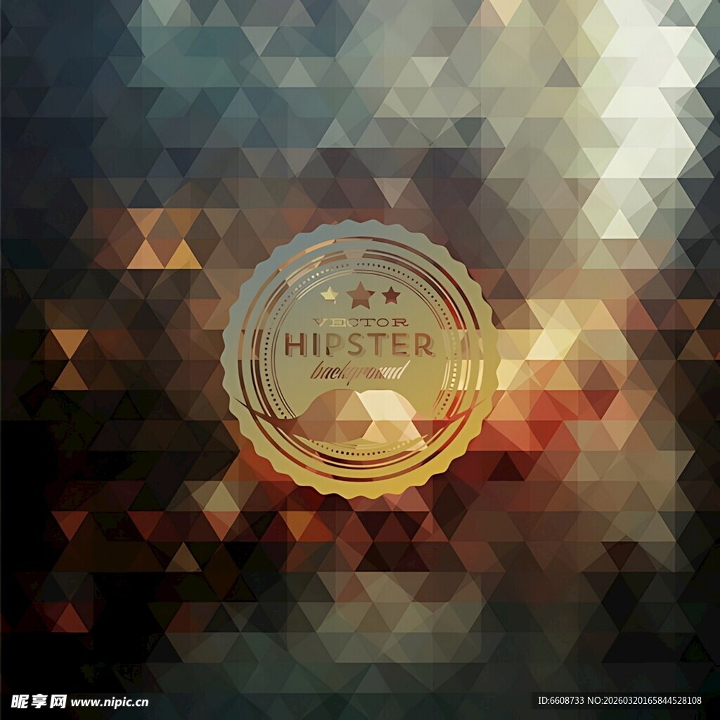 几何多彩背景中的圆形图案