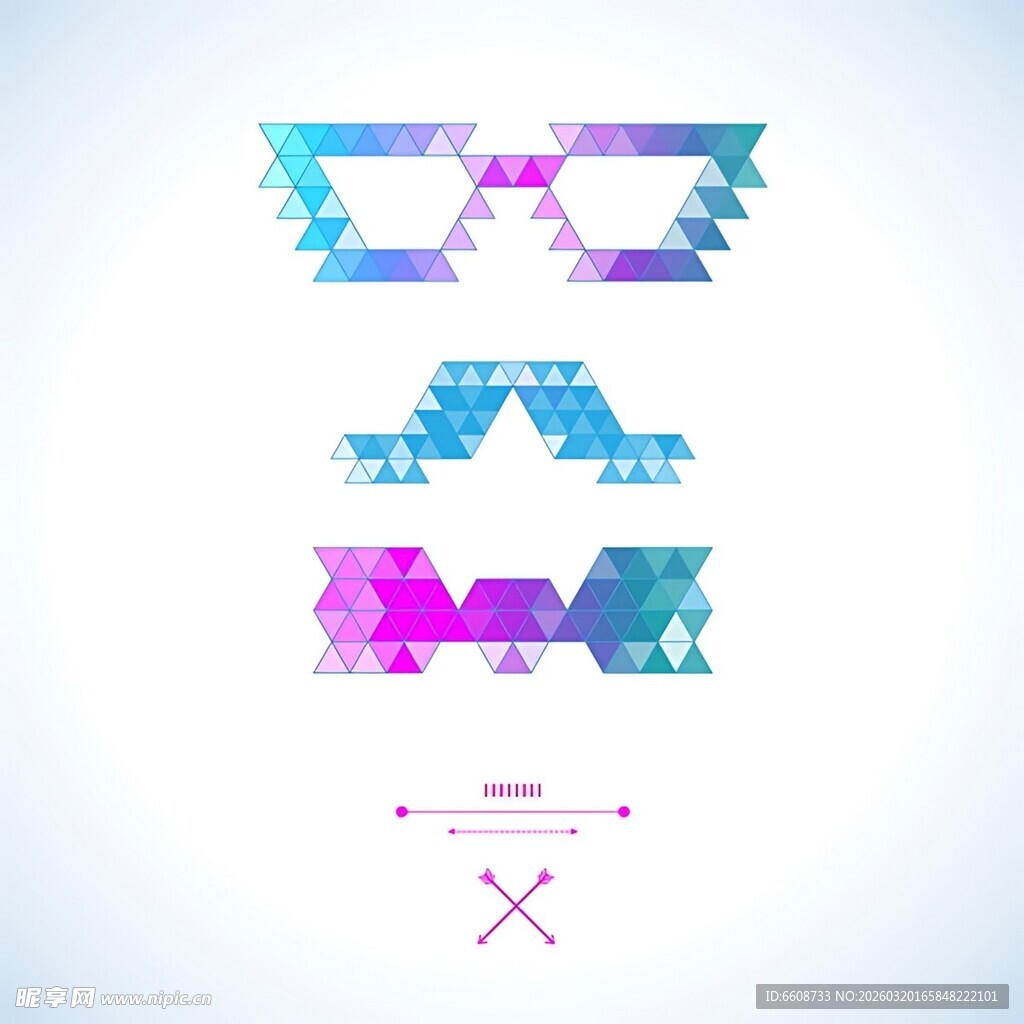 多彩几何图案设计元素