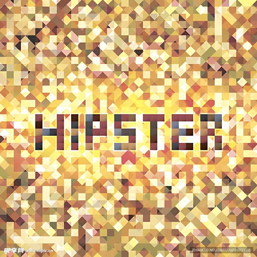 金色马赛克风字样