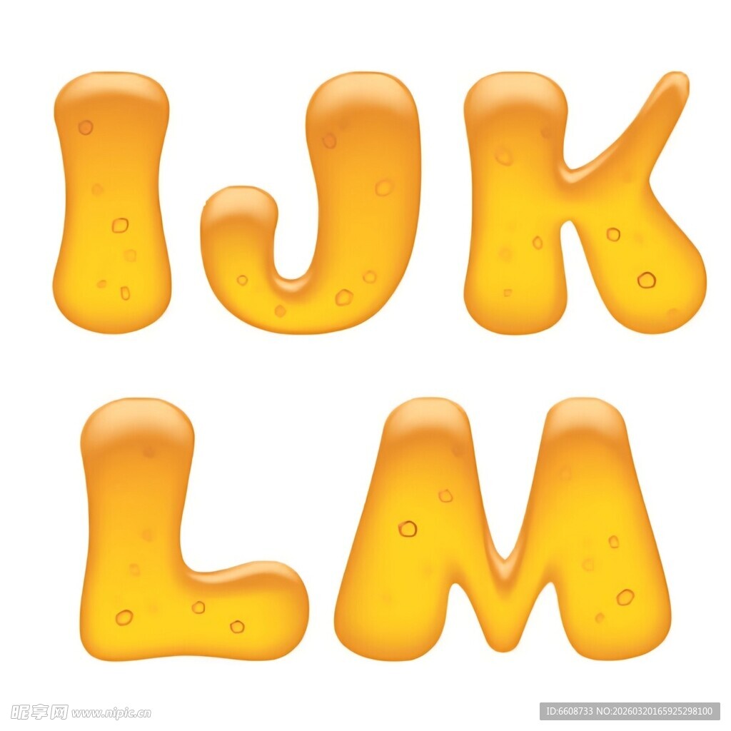 奶酪风格字母IJKLM
