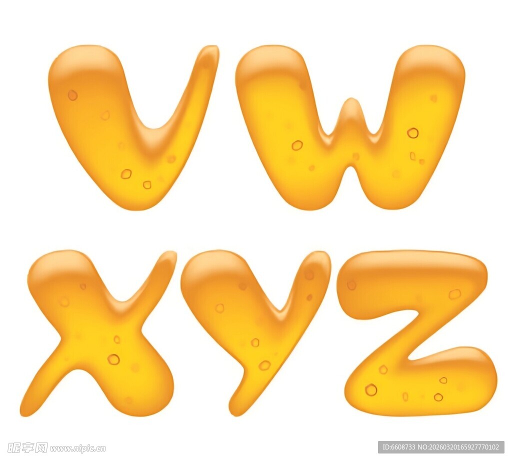 奶酪风格字母VWXYZ