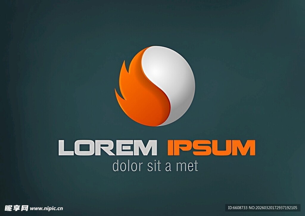 抽象火焰球体标志设计