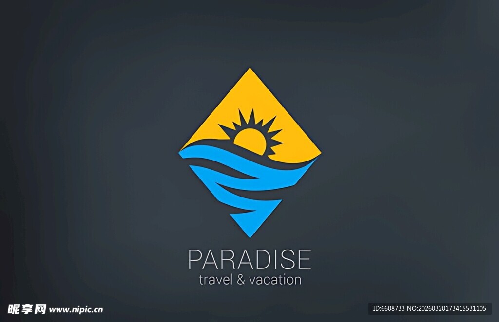 热带风情度假标志设计