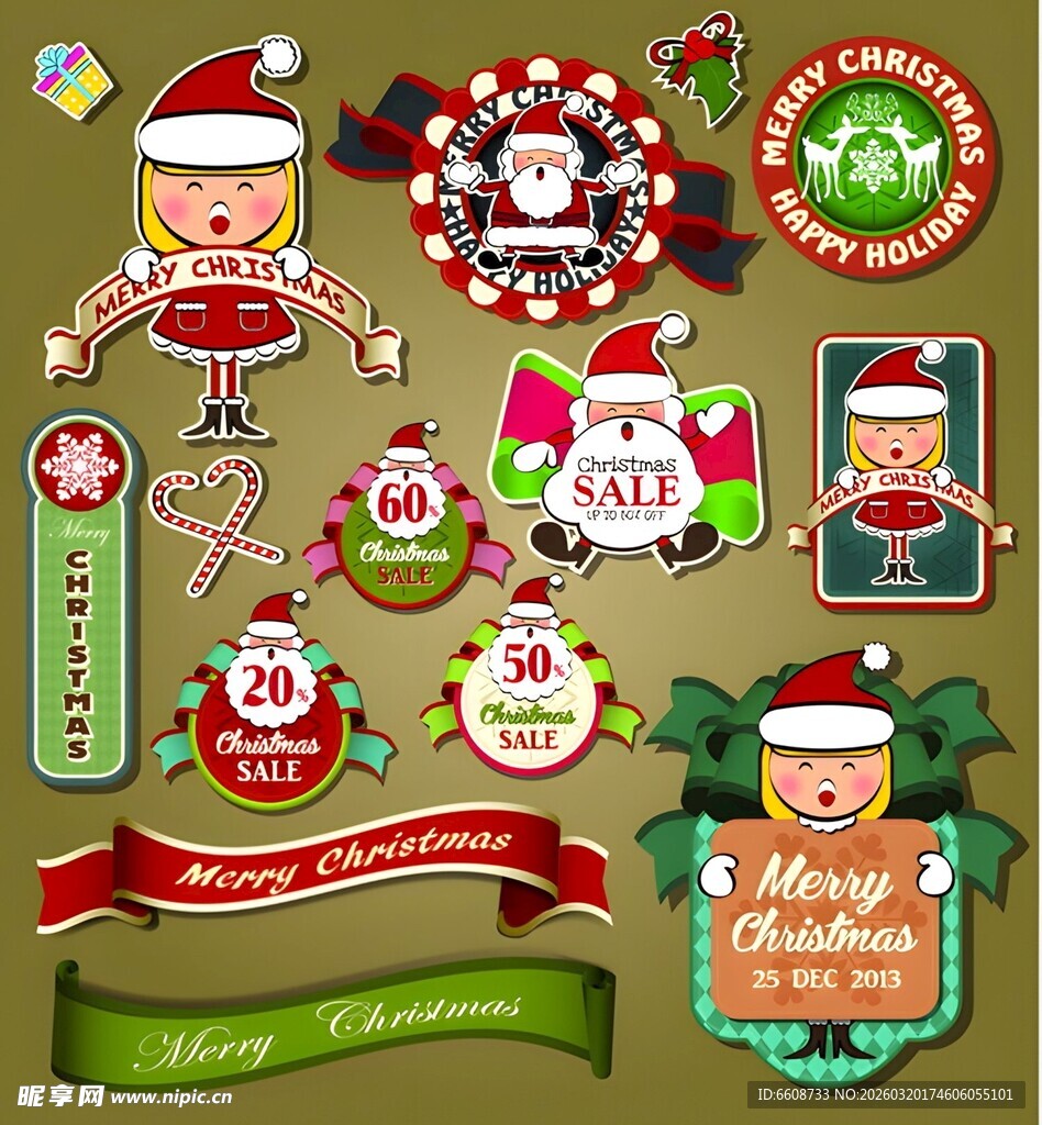 圣诞主题装饰元素集合