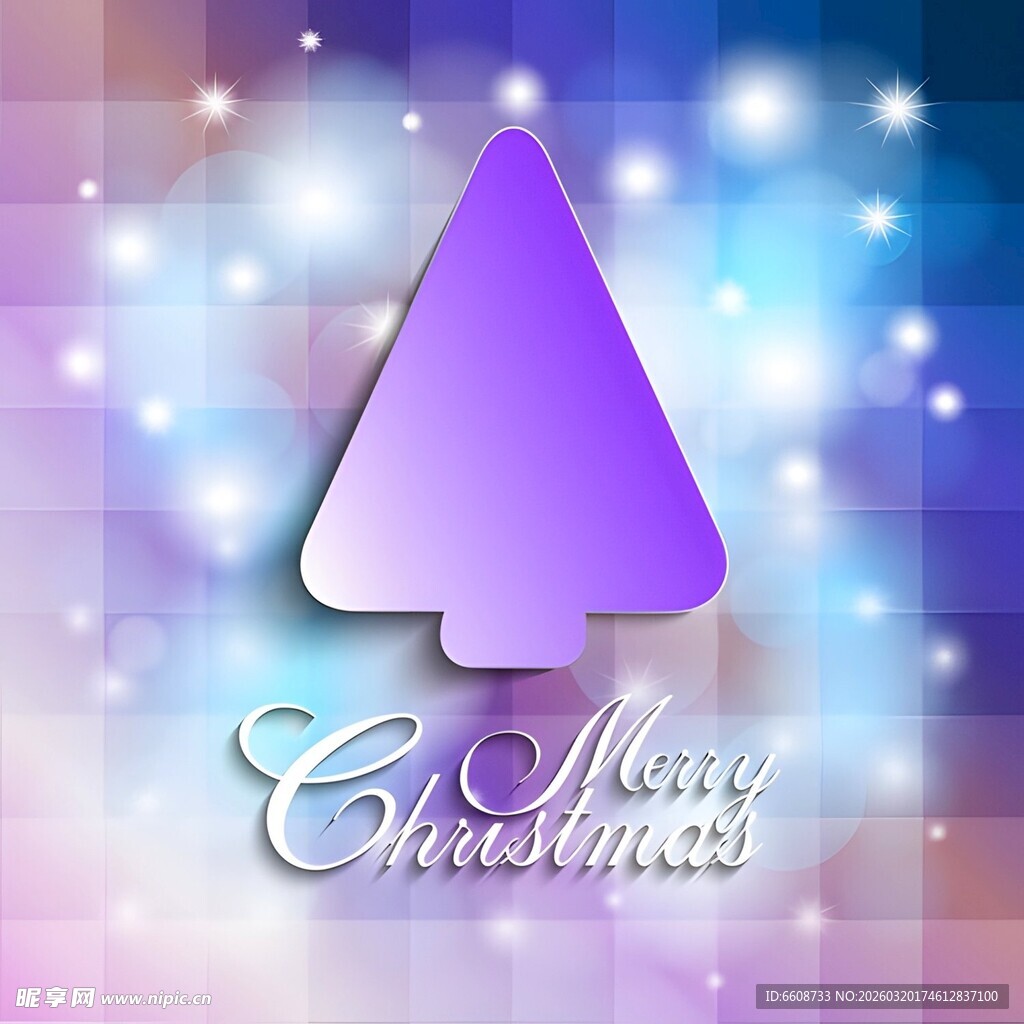 梦幻紫色圣诞树圣诞背景