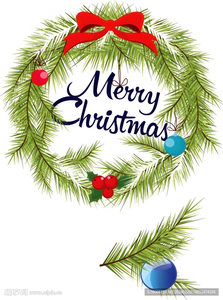 圣诞花环装饰节日氛围浓