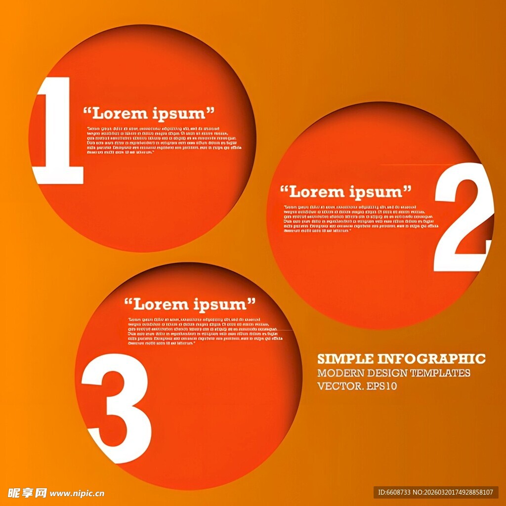 橙色圆形编号信息图表