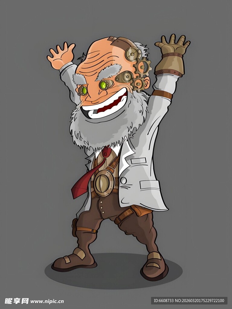 疯狂科学家形象插画