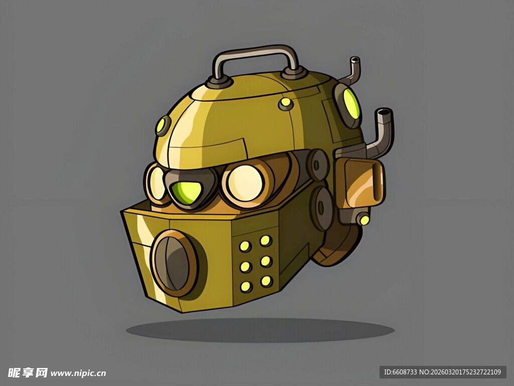 科幻风格机械防毒面具