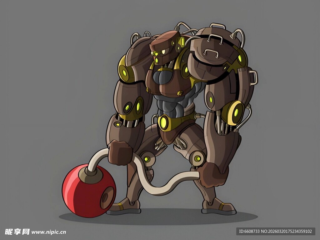 机械猩猩与红色球体