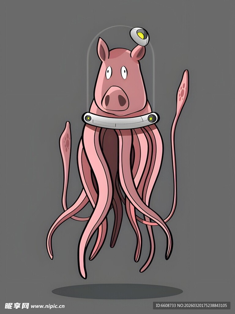 猪头章鱼卡通形象设计