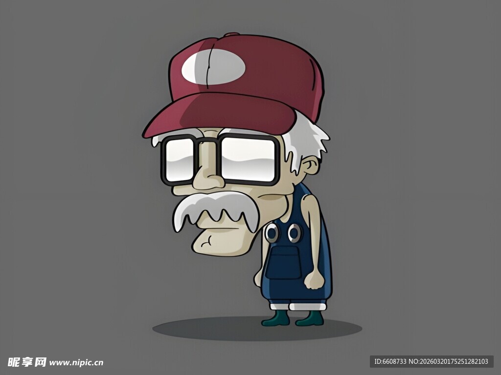戴帽卡通老人形象