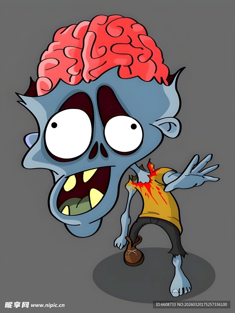 搞怪大脑僵尸形象