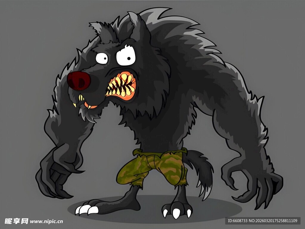 愤怒狼人插画形象