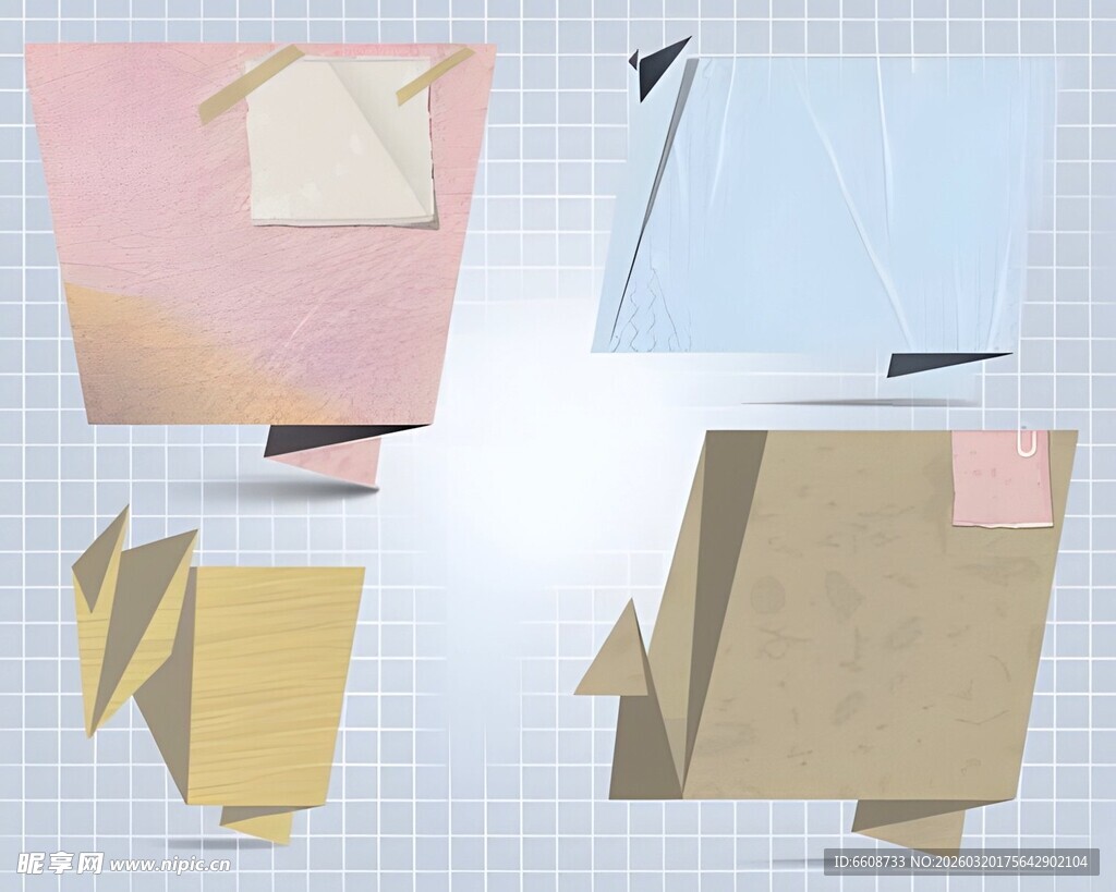 多彩折纸造型展示