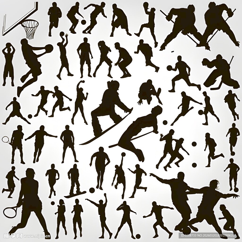 多样运动人物剪影
