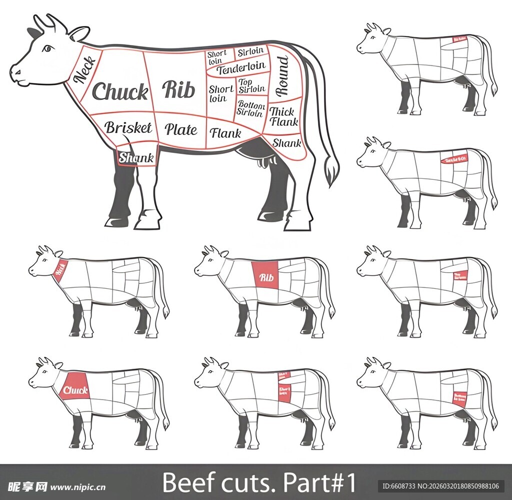 牛肉切割图示 Part1